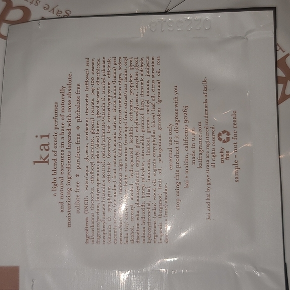 Kai Rose Body Lotion Fragrance by Gaye Straza - 9 Sample packets! - Picture 7 of 16